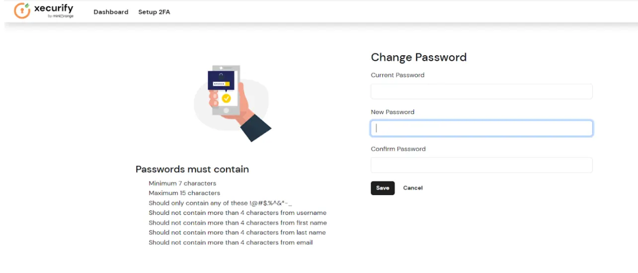 miniorange Identity Platform Admin Handbook: Changed Password