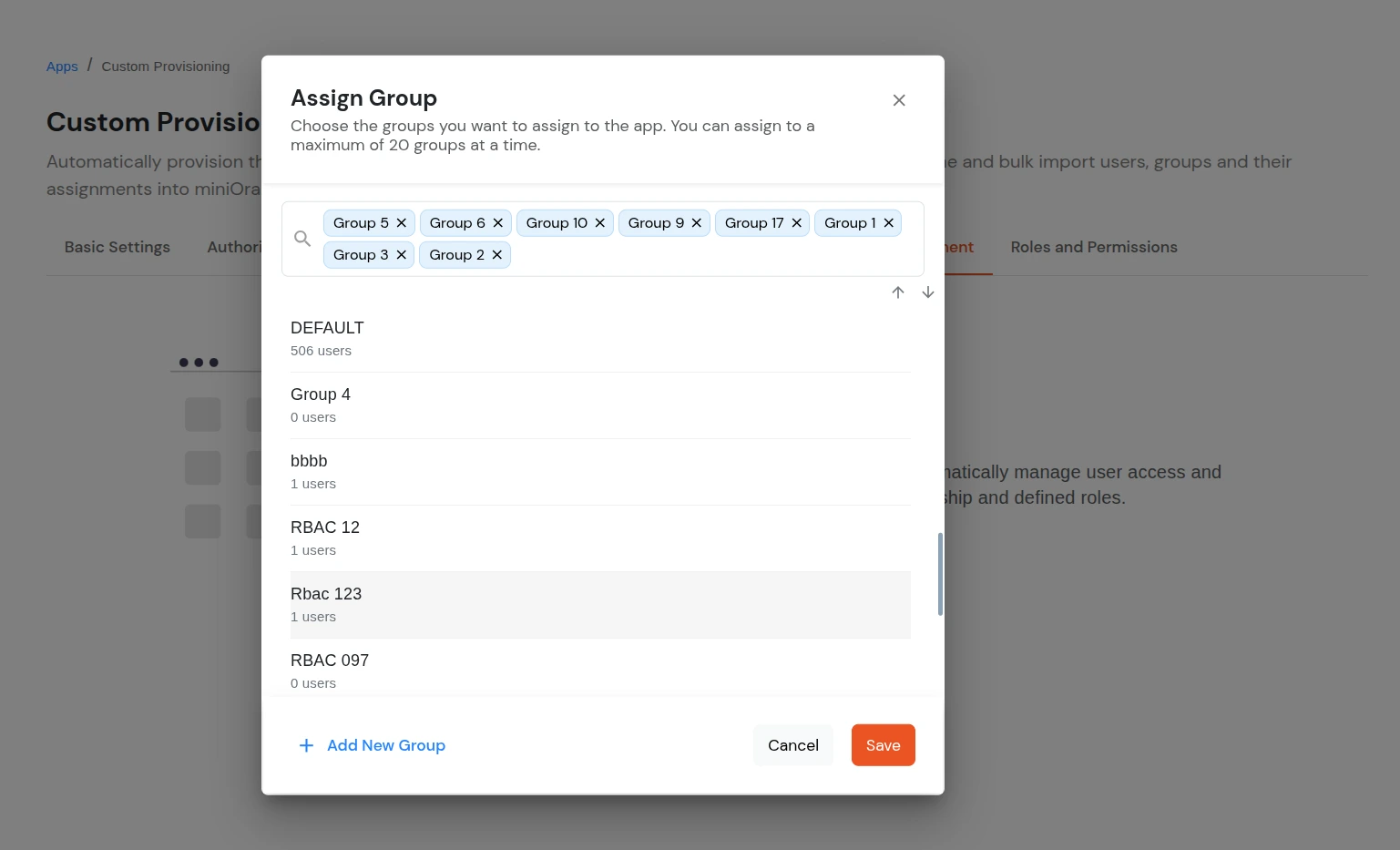 Zendesk: Provisioning App - Choose the Group