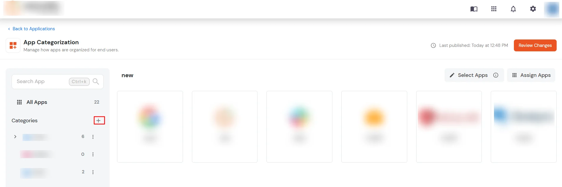 miniOrange Identity Platform Admin Handbook: Click the add category icon