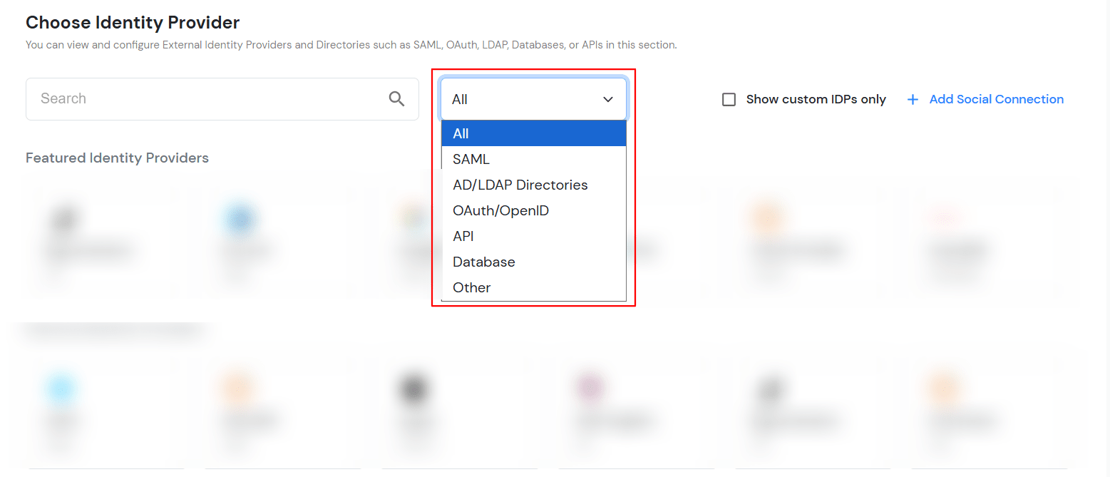 miniOrange Identity Platform Admin Handbook: Select Identity Providers