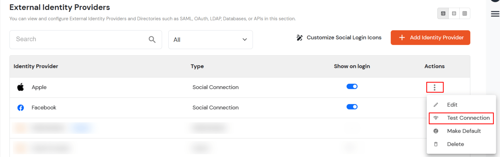miniOrange Identity Platform Admin Handbook: Click on Test Connection