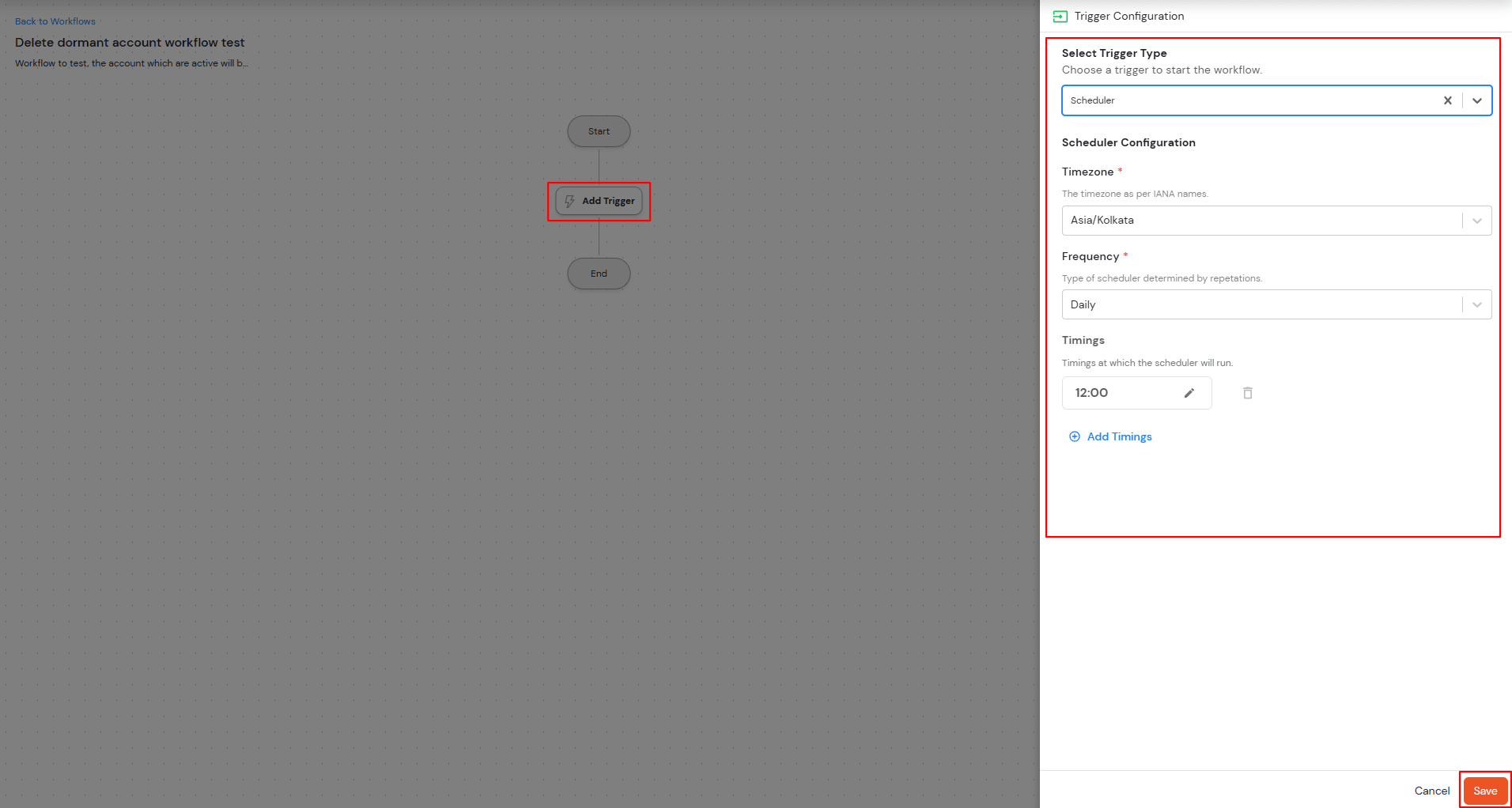 Configure Scheduler Trigger in Admin Handbook