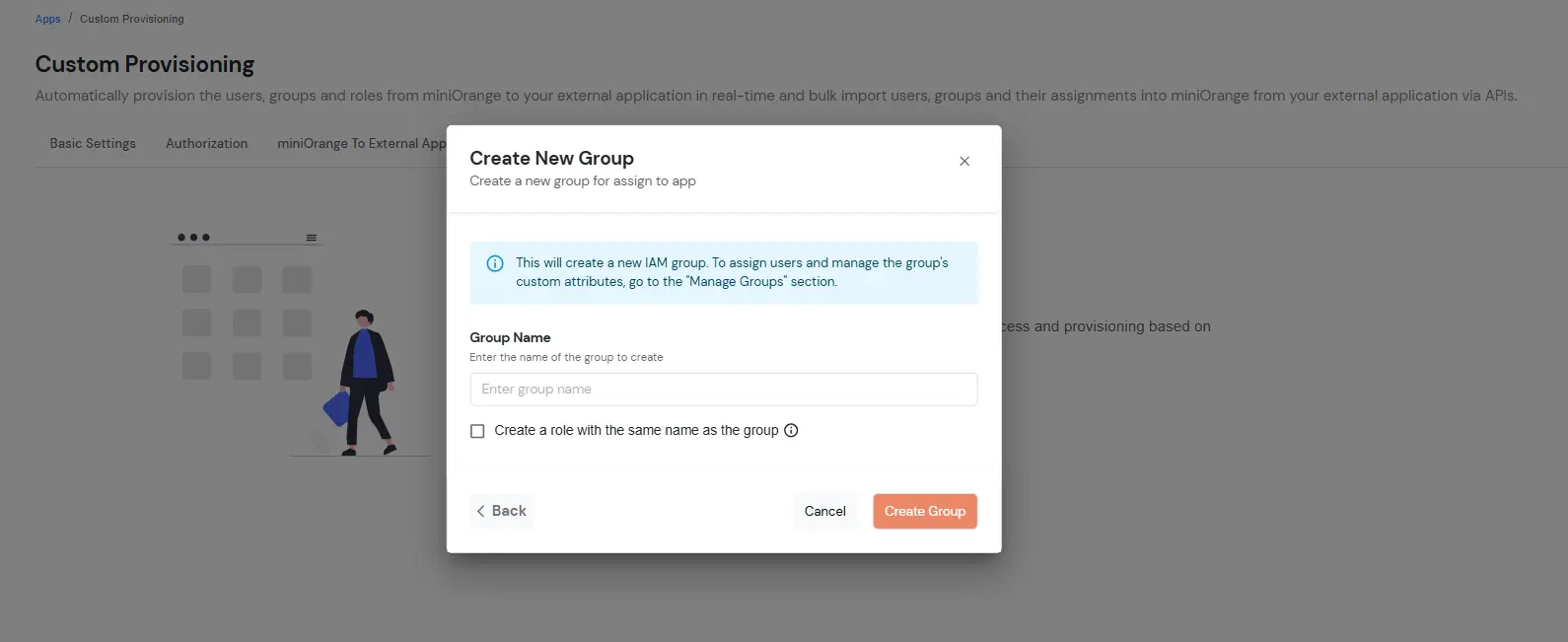 Custom Provisioning App - Create New Group