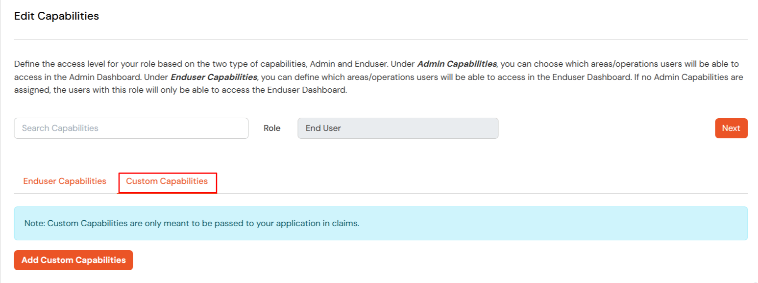 miniOrange Identity Platform Admin Handbook: Custom Capabilities