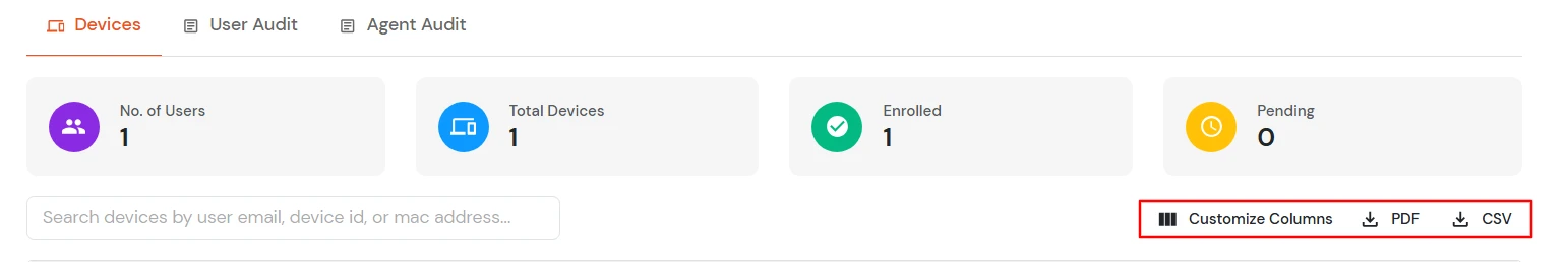 miniOrange Identity Platform Admin Handbook: Customize Columns
