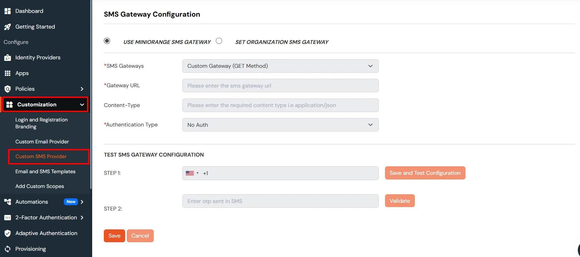 miniOrange Identity Platform Admin Handbook: custom email