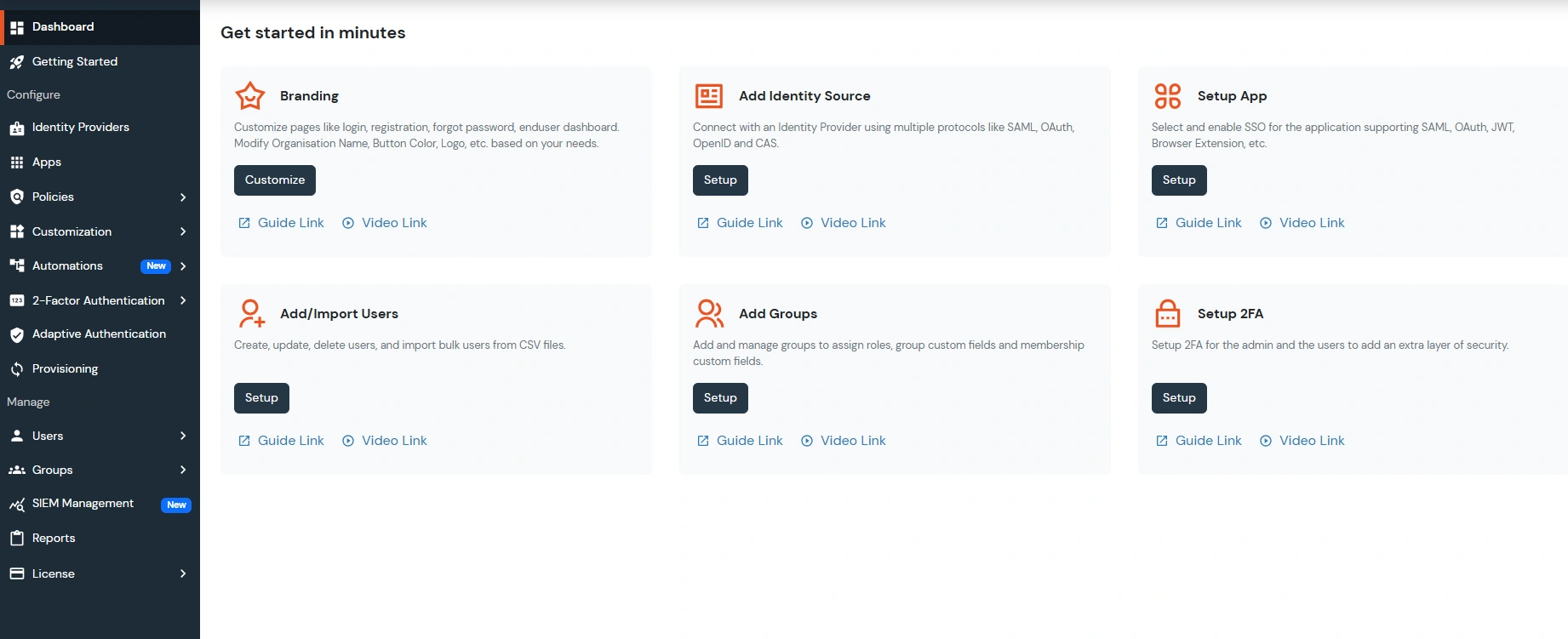 miniOrange Identity Platform Admin Handbook: Overview