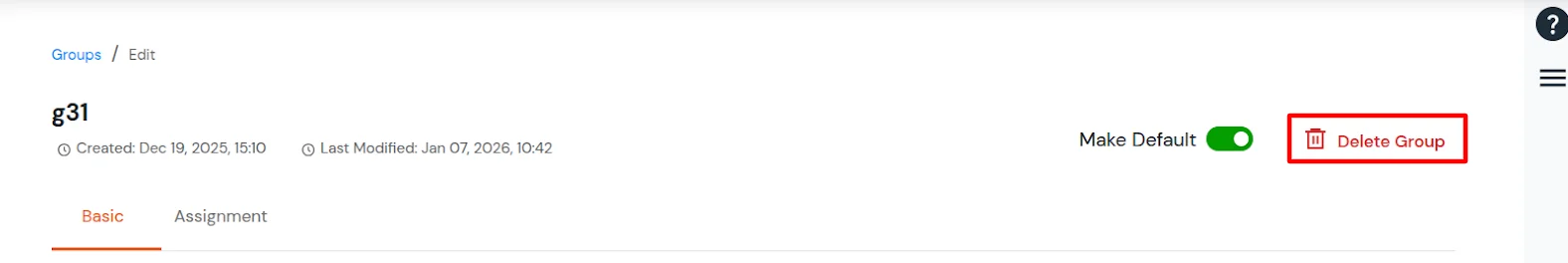 miniOrange Identity Platform Admin Handbook: Delete single group