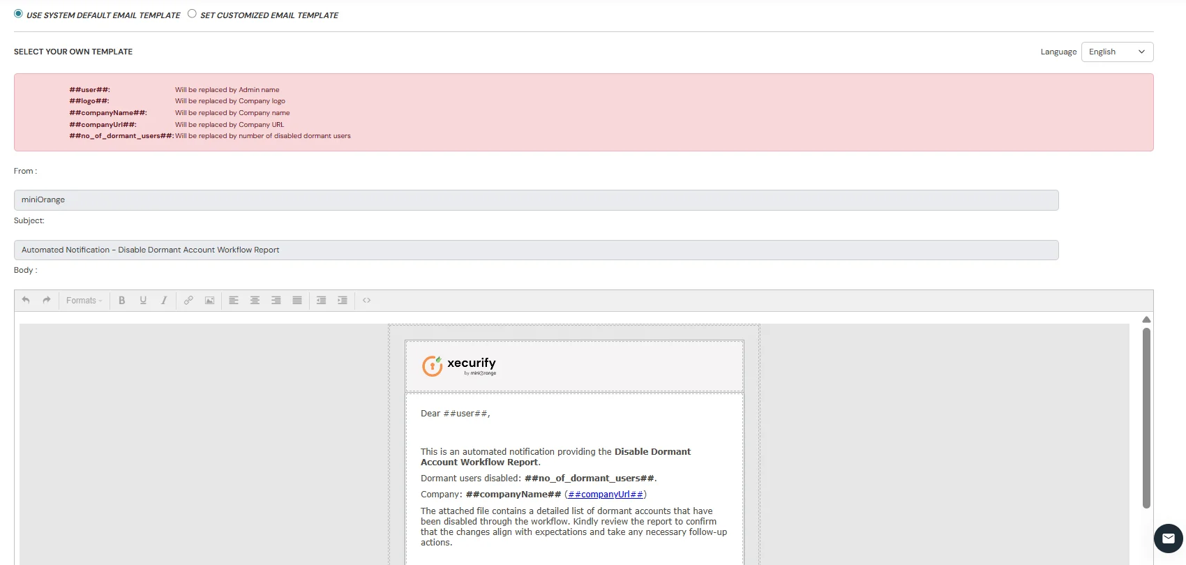 Disable Dormant Account Workflow Report in Admin Handbook