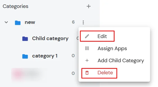 miniOrange Identity Platform Admin Handbook: Edit or delete a category