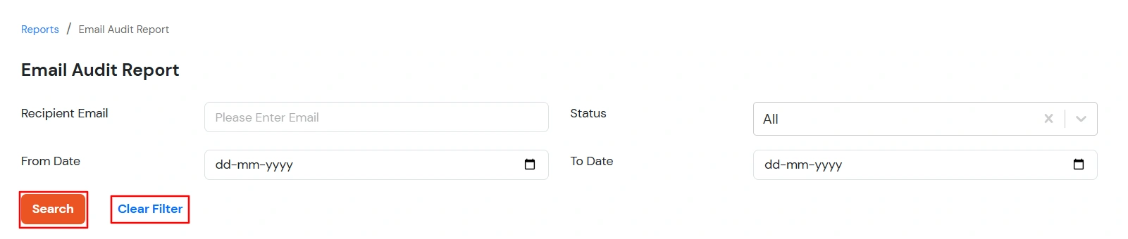 miniOrange Identity Platform Admin Handbook: email audit report filters