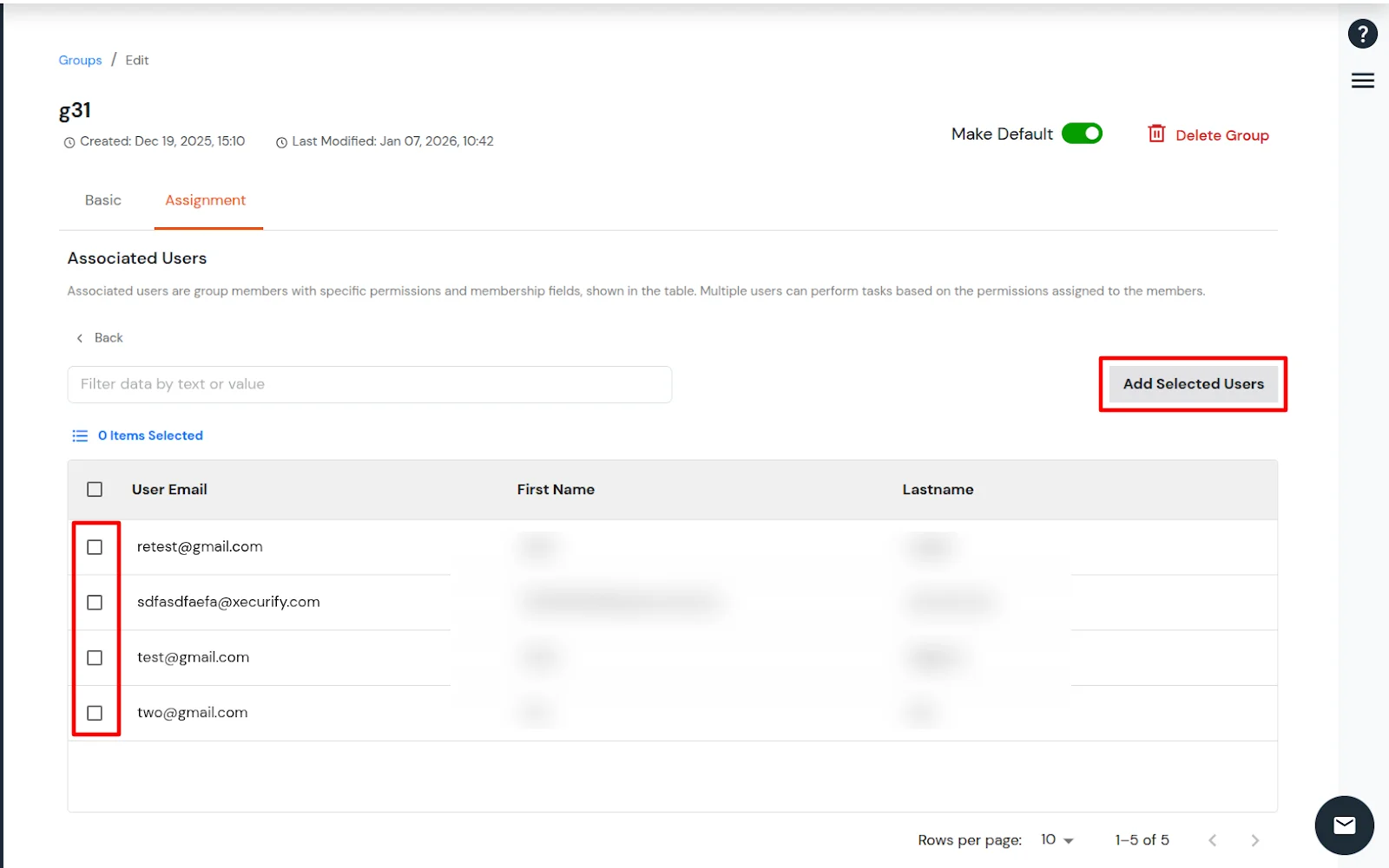 miniOrange Identity Platform Admin Handbook: Check users, Add Selected Users
