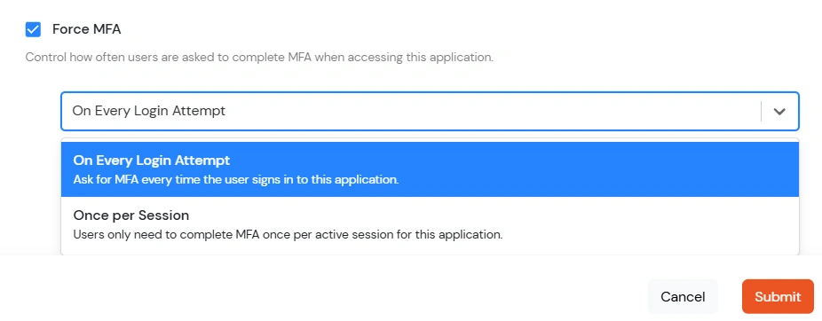 Enable Force MFA