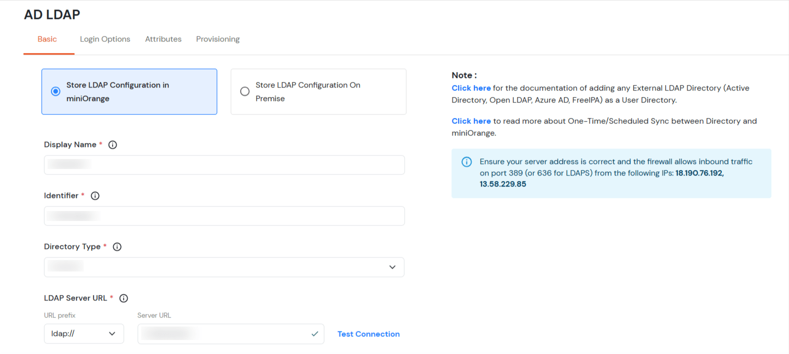 miniOrange Identity Platform Admin Handbook: Fill AD LDAP Details