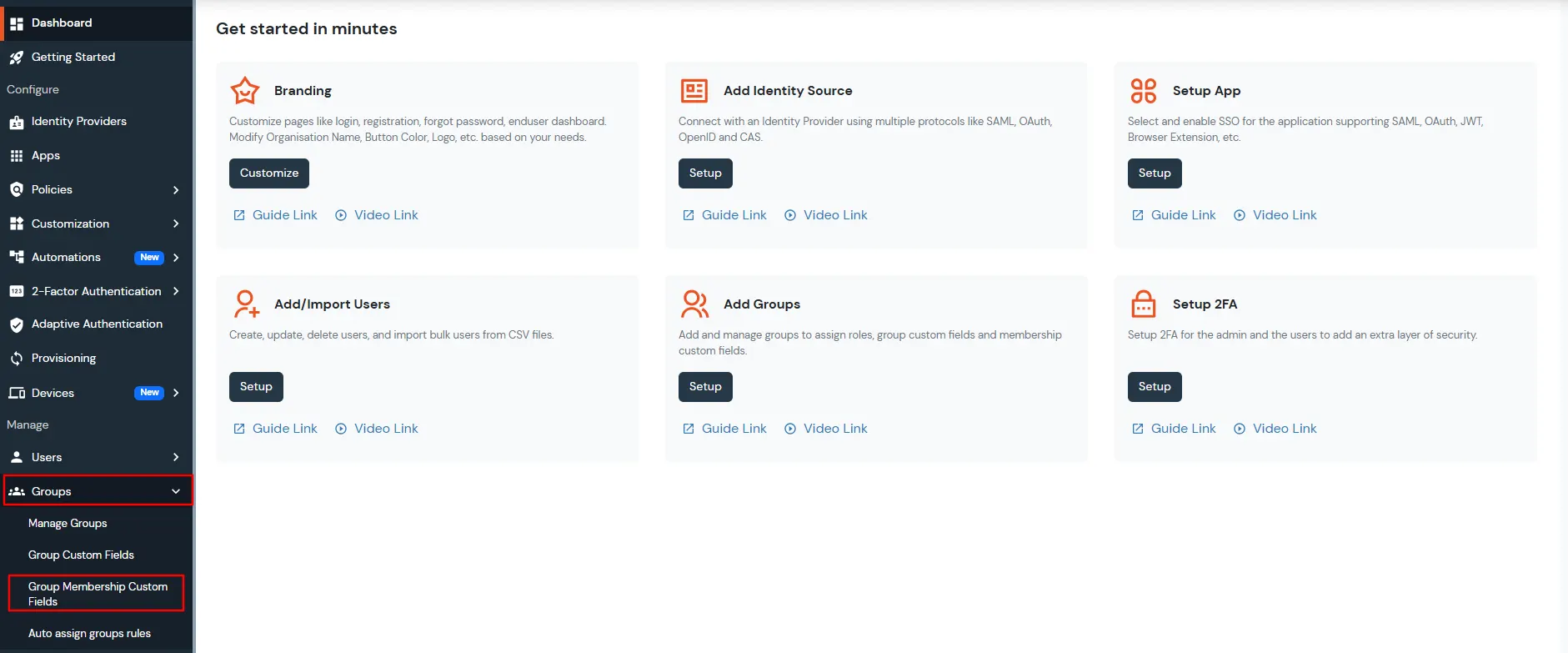 miniOrange Identity Platform Admin Handbook: Click On Groups
