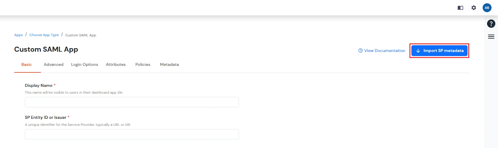 miniOrange Identity Platform Admin Handbook: Import SP Metadata