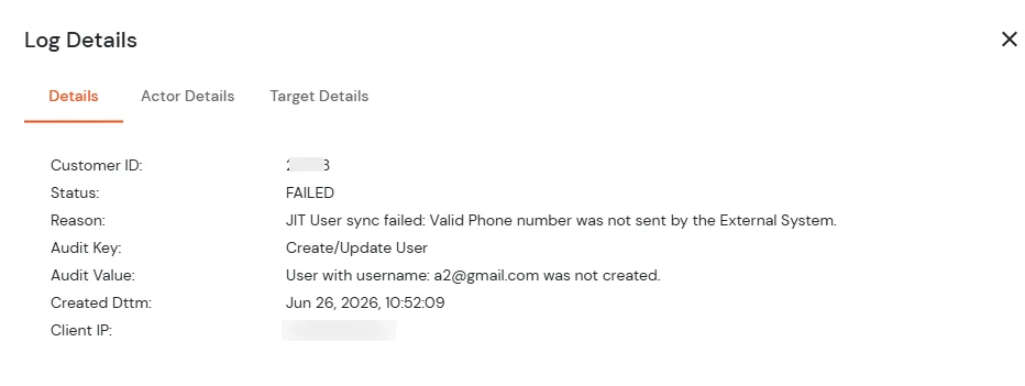 Just in Time Provisioning Configuration: Audit Report