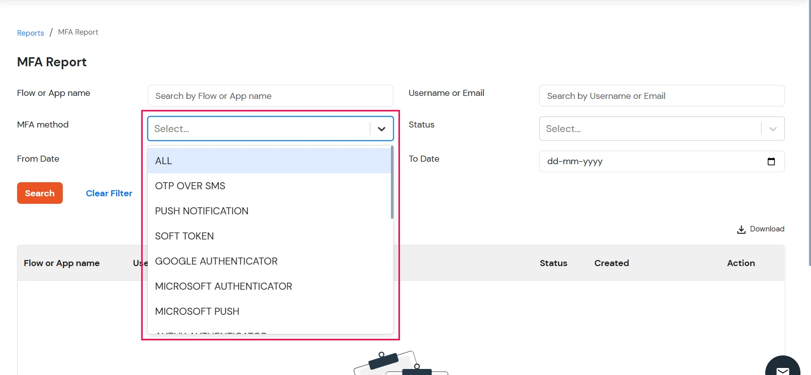 miniOrange Identity Platform Admin Handbook:  MFA Method