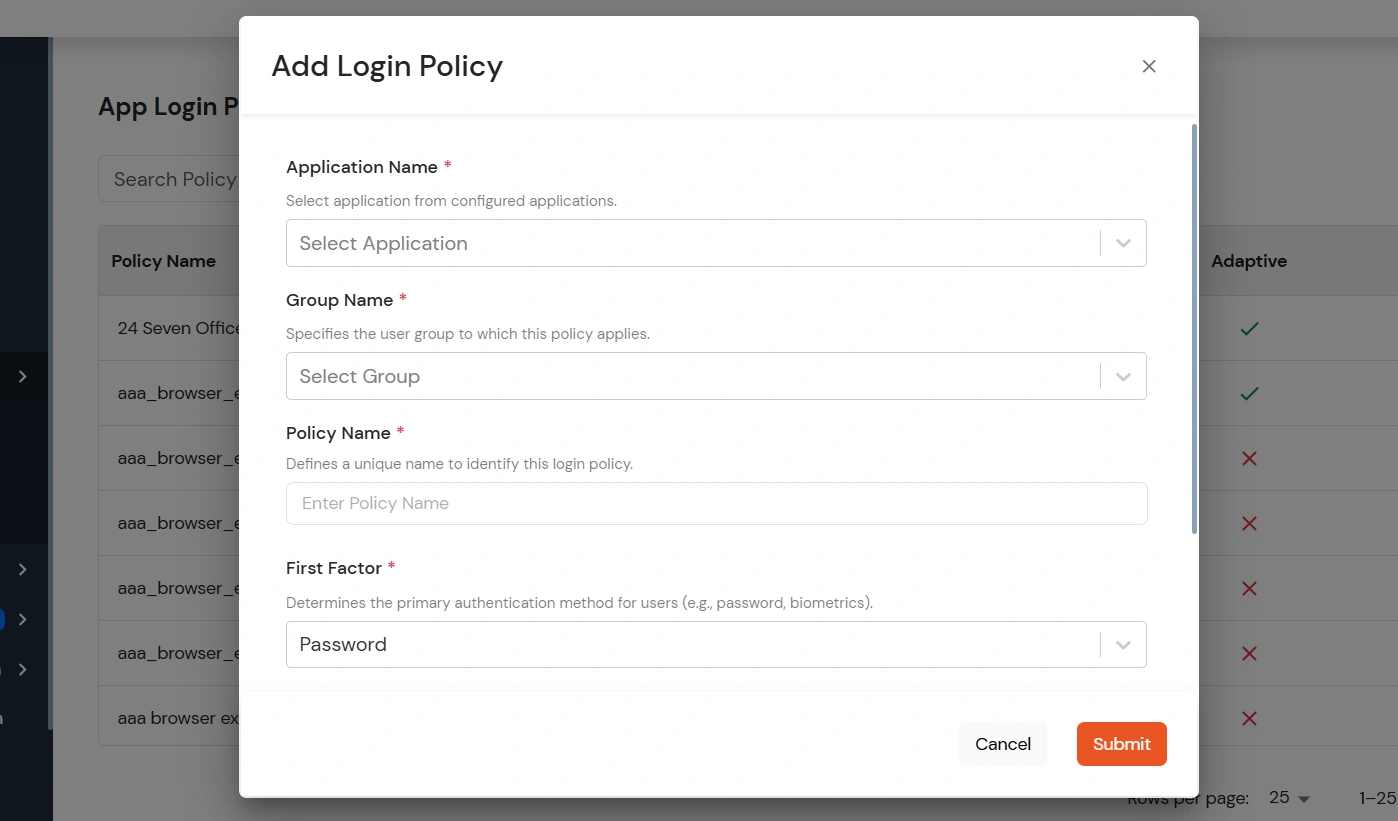 miniorange Identity Platform Admin Handbook: Policy Details