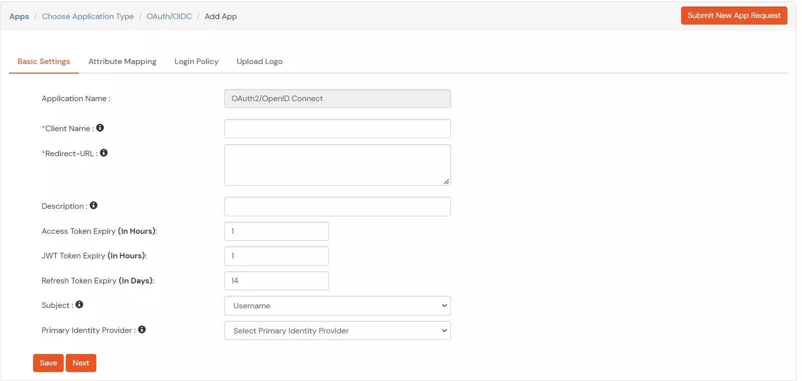 Single Sign-On (sso)for Hex select OAuth/OIDC application type