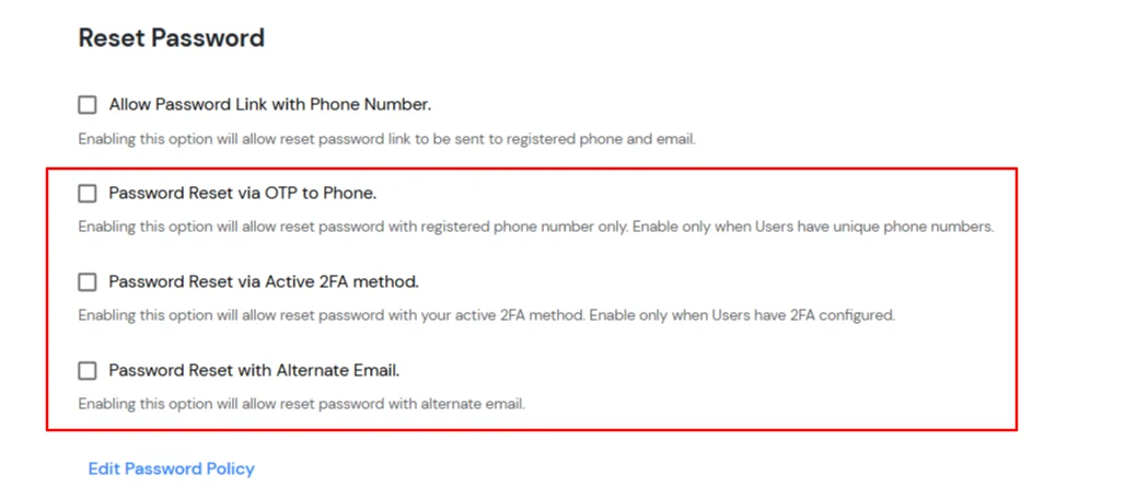 Password recovery methods