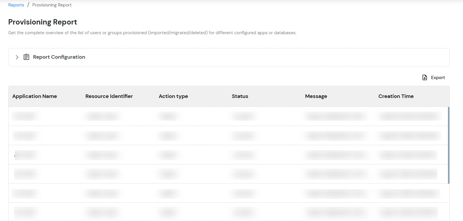 miniOrange Identity Platform Admin Handbook: Provisioning Report Page