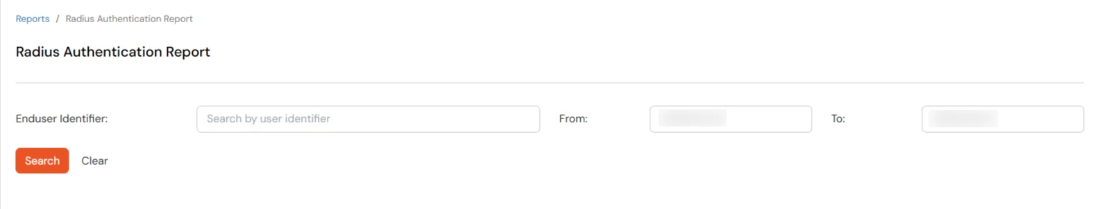 miniOrange Identity Platform Admin Handbook: RADIUS Authentication Report filters