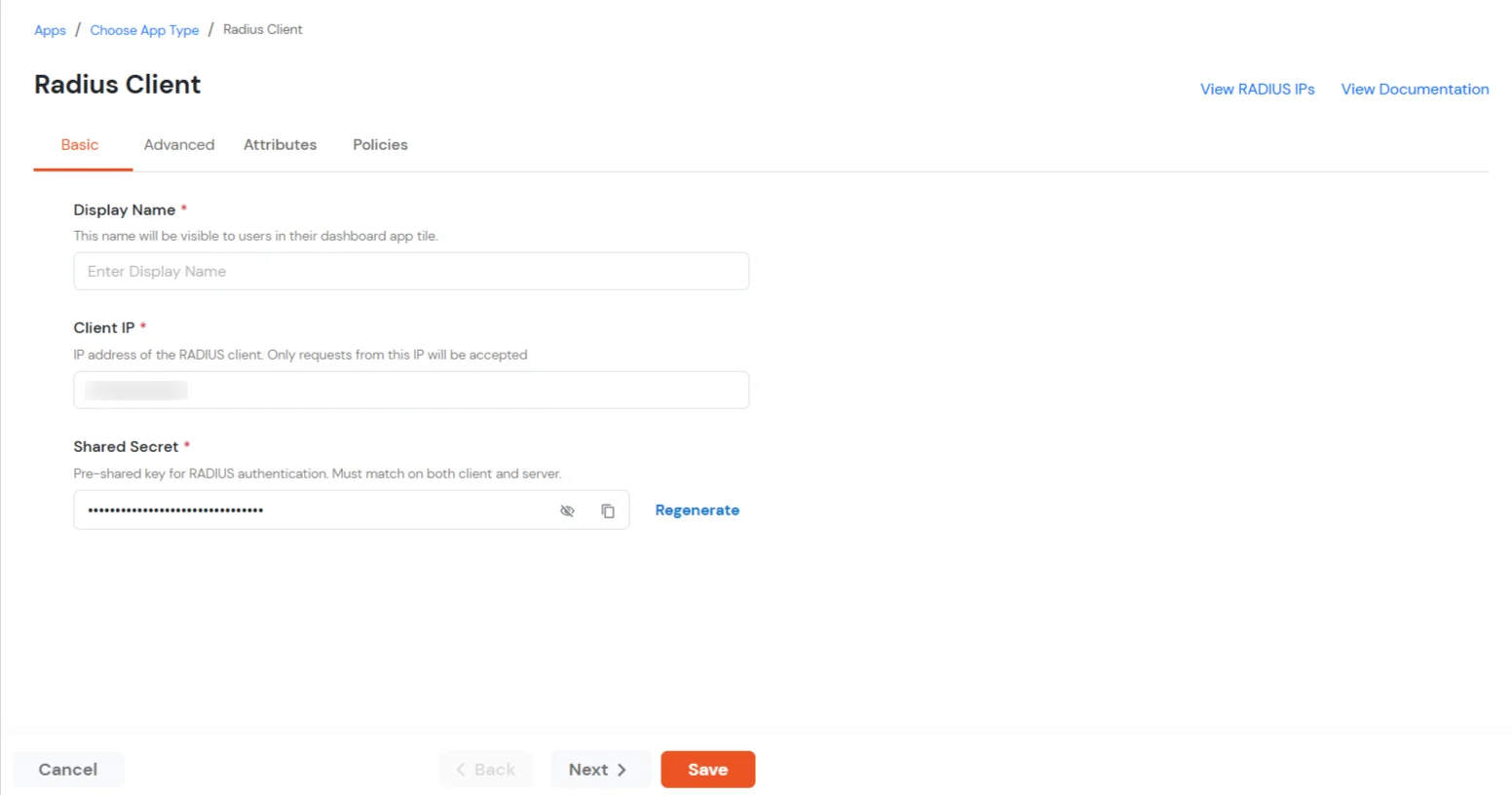 miniOrange Identity Platform Admin Handbook: Radius Details