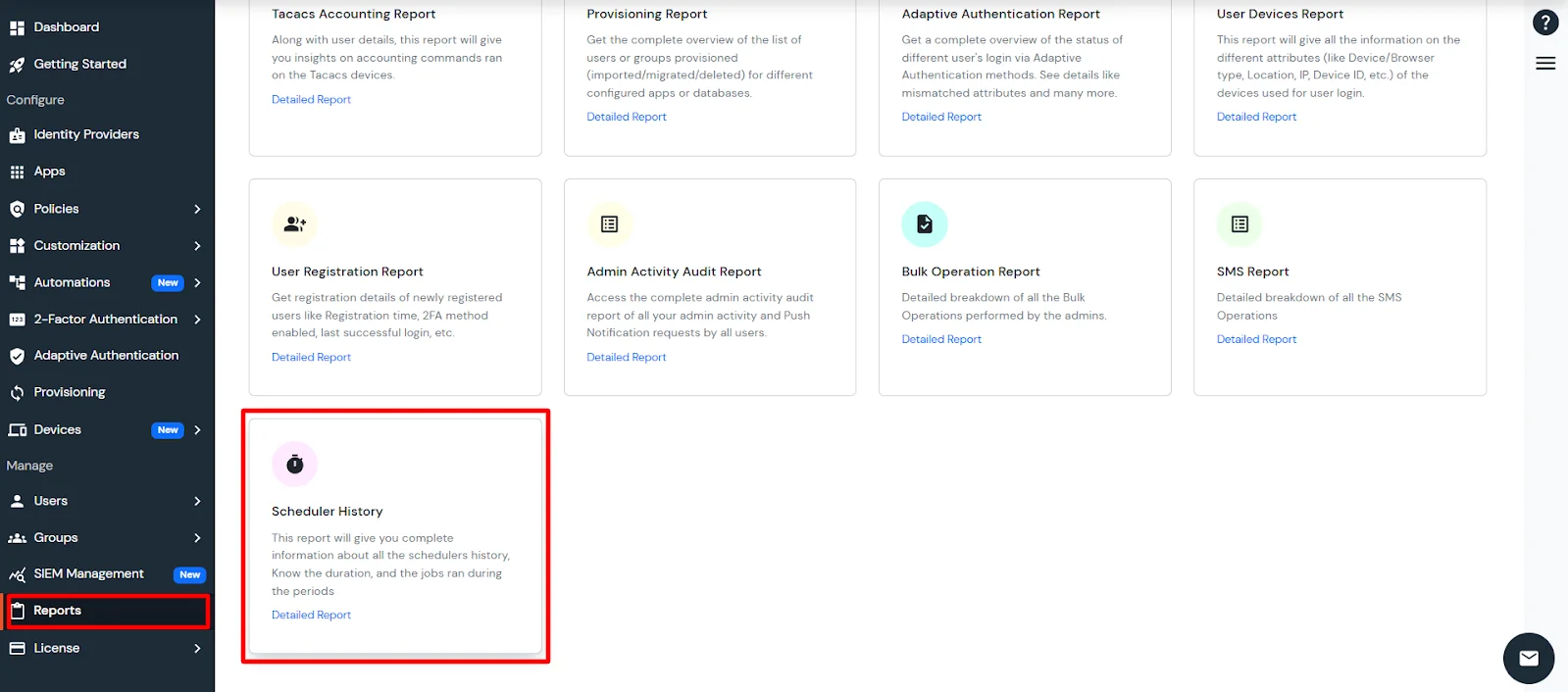 Scheduler History in Admin Handbook