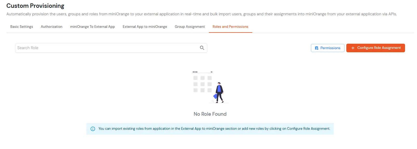 Custom Provisioning App - Roles and Permissions Tab