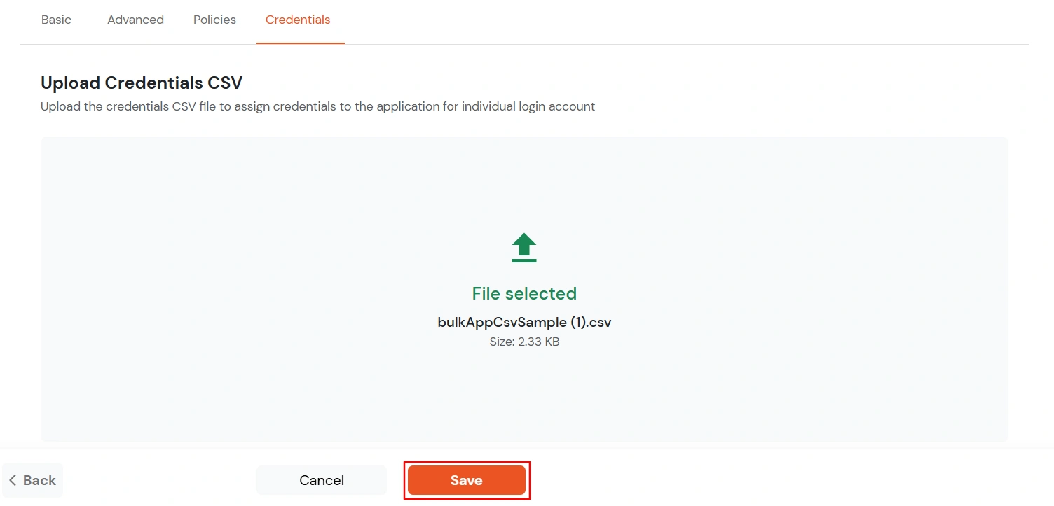 Zoho Docs Single Sign-On (SSO) save upload user credentials