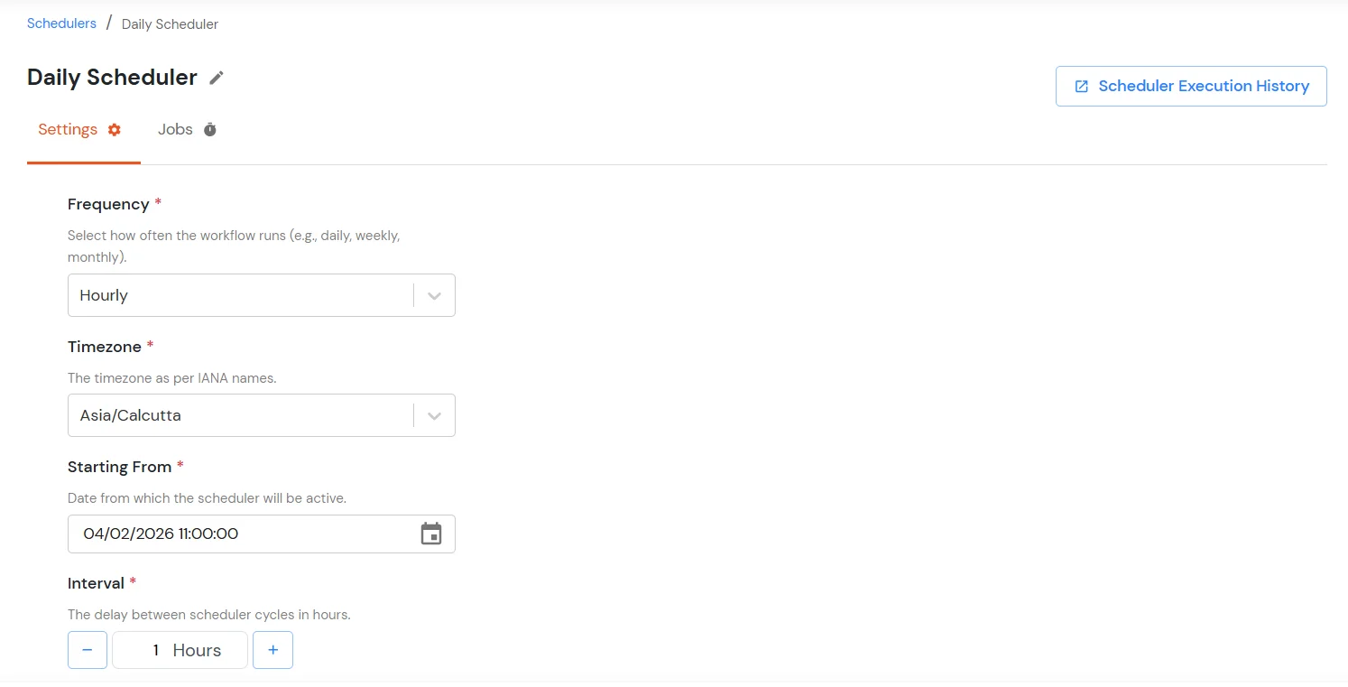 Hourly Scheduler in Admin Handbook