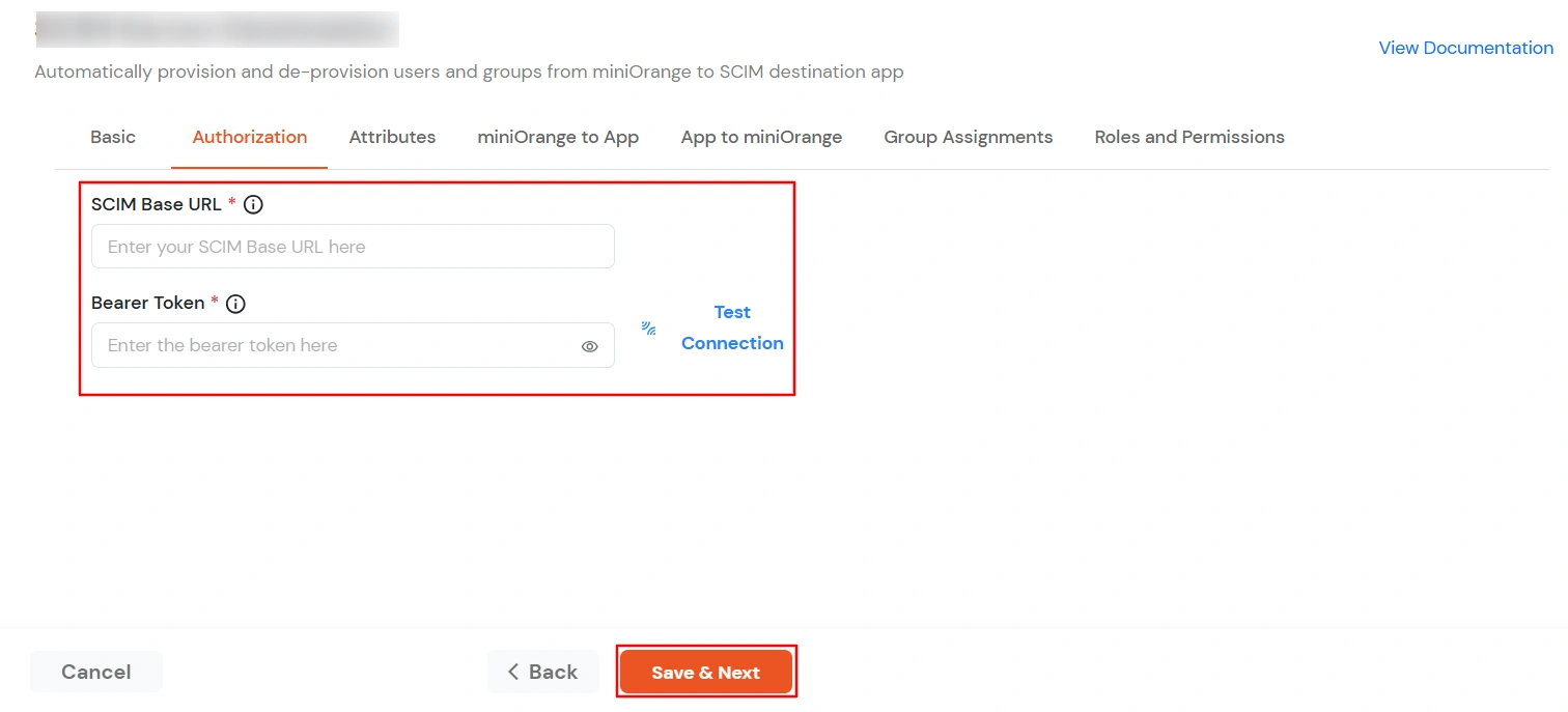 SCIM Provisioning Configuration