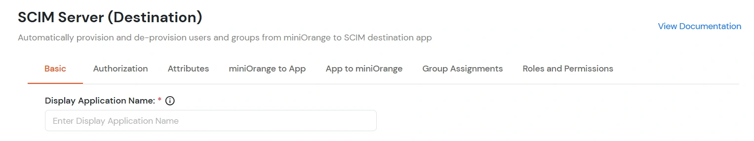 miniOrange Identity Platform Platform Admin Handbook: Scim Server Display Application Name