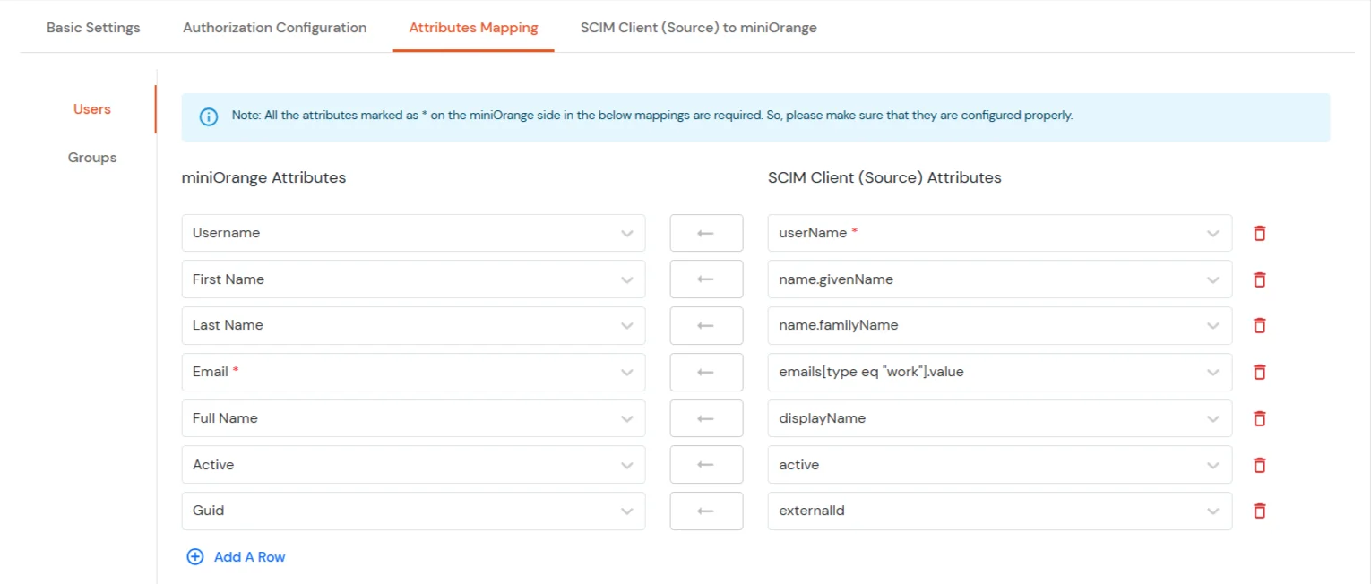 miniOrange Identity Platform Admin Handbook: Add Attribute Mapping