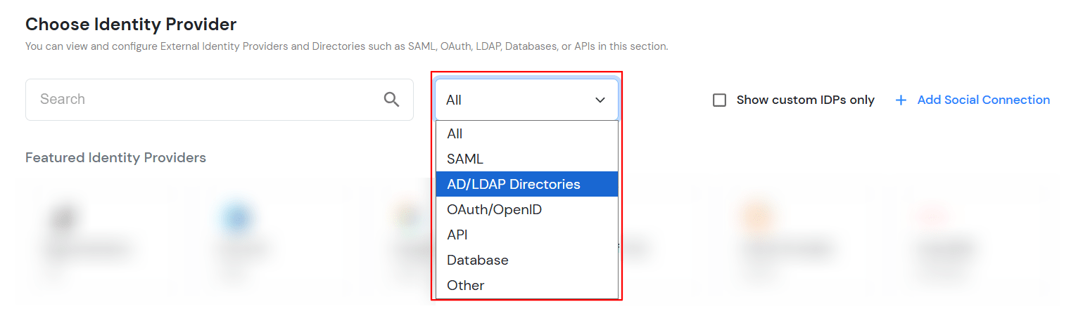 miniOrange Identity Platform Admin Handbook: Select Identity Providers