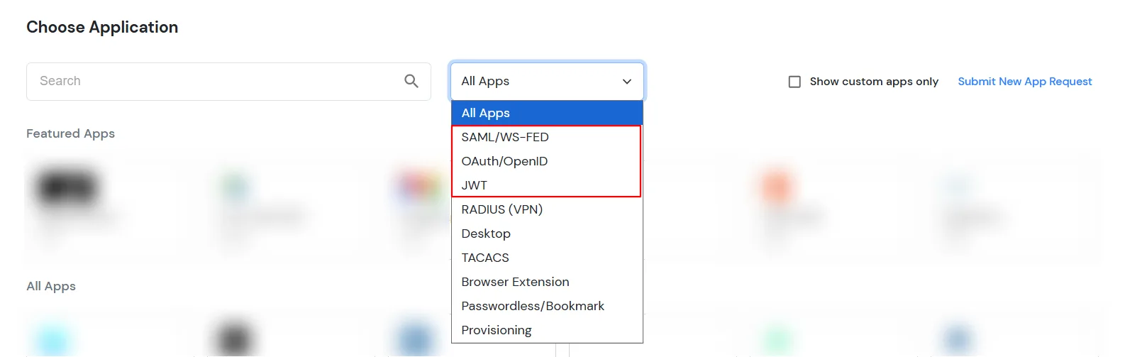miniOrange Identity Platform Admin Handbook: Add Application