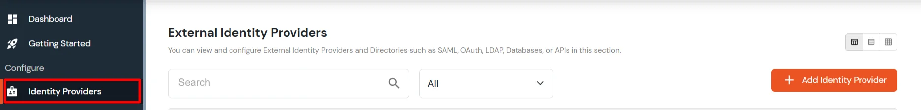 Just in Time Provisioning Configuration: Select Identity Providers