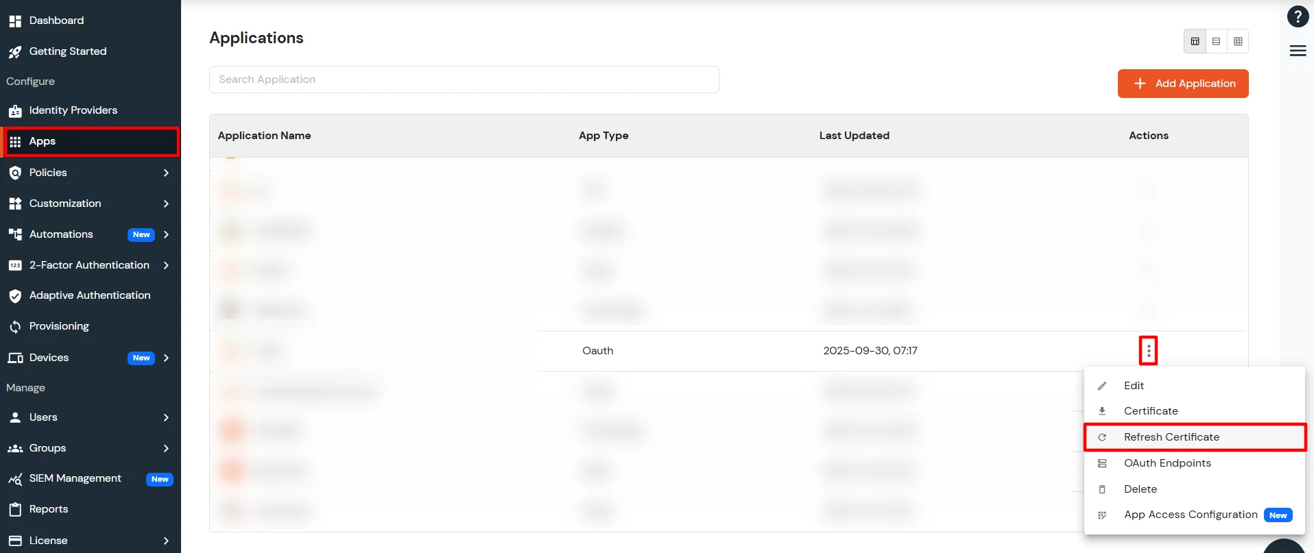 Refresh OAuth Certificate