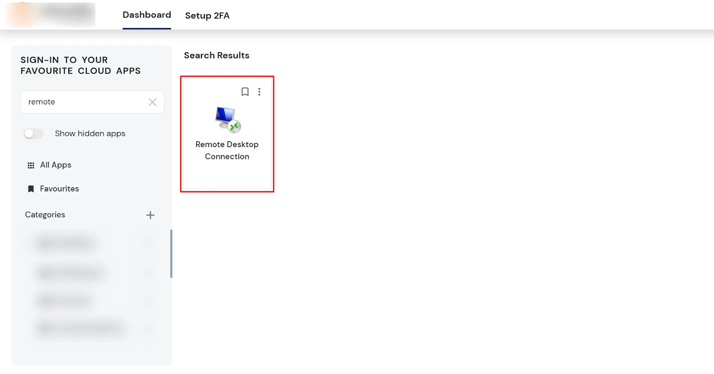 Thick Client SSO: Select Remote Desktop Connection