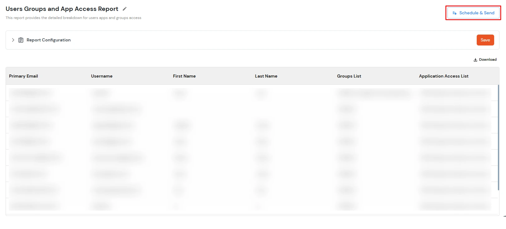 miniOrange Identity Platform Admin Handbook: Schedule and report selection