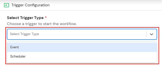 select Trigger Type in Admin handbook