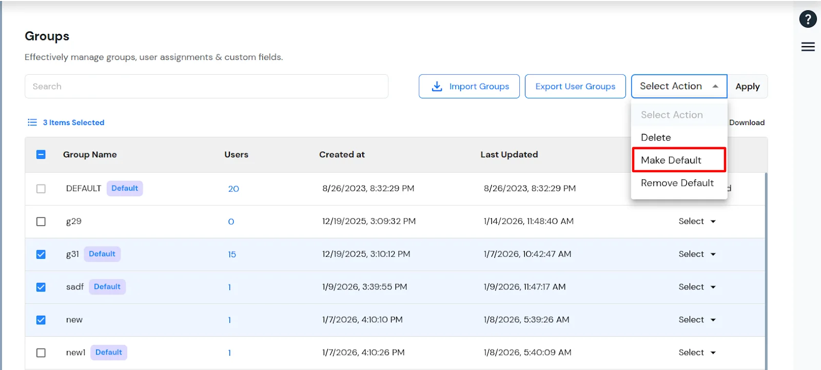 miniOrange Identity Platform Admin Handbook: Make Default, Apply