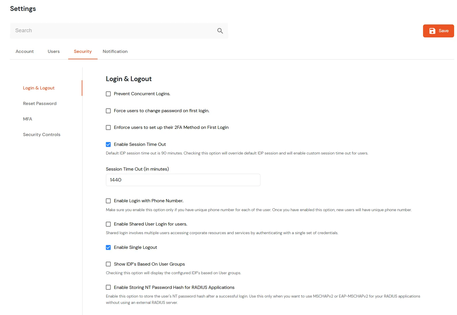 IDP product global setting