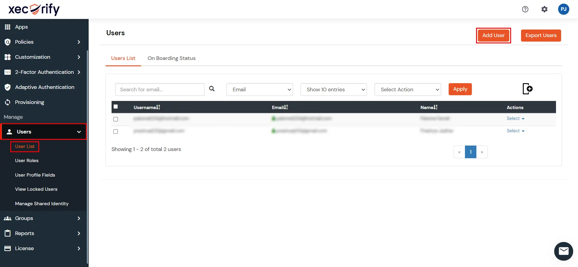 Custom Provisioning App: Add user