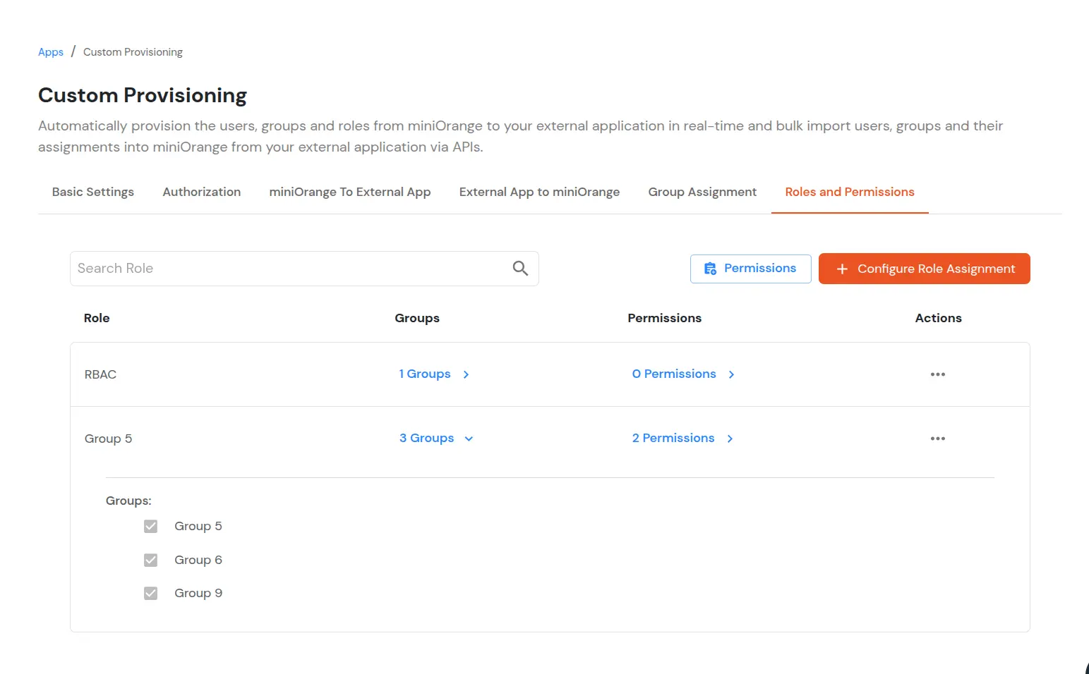 Custom Provisioning App - Verify Role Groups Assignment 