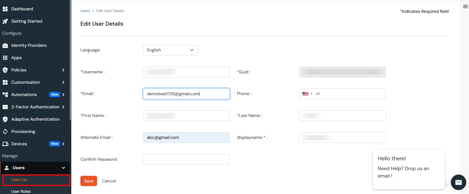 Verify User Profile Update in Admin Handbook