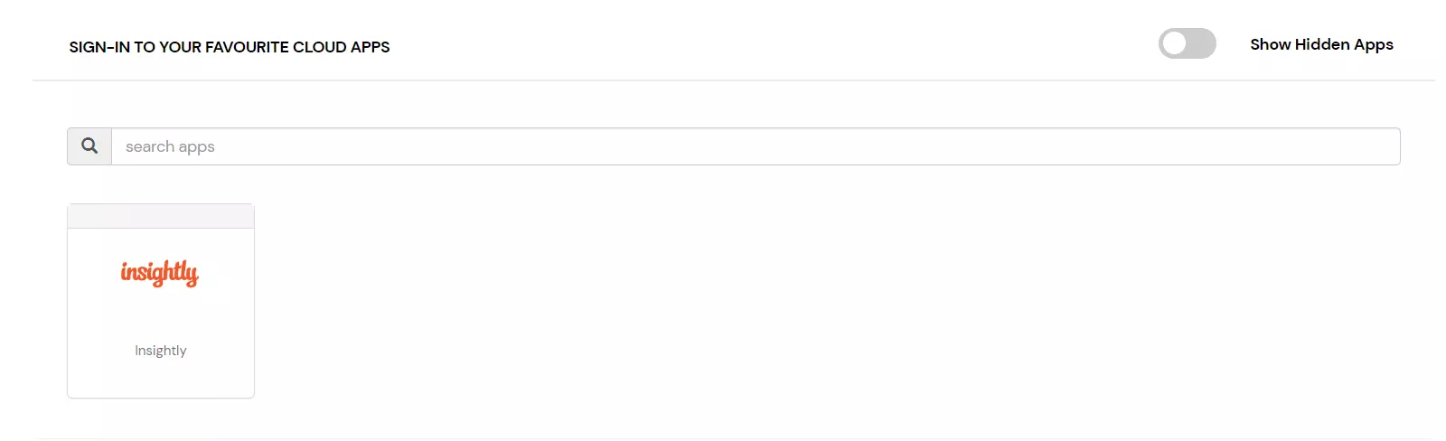 Insightly Single Sign-On (SSO) manage apps