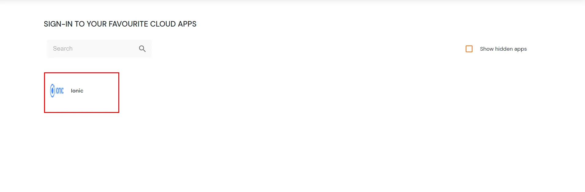 Ionic Single Sign-On (SSO) manage apps