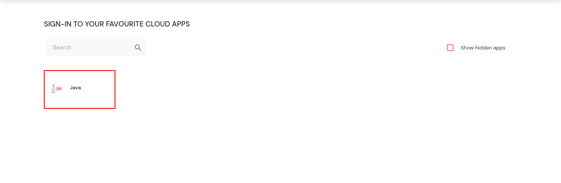 Java Single Sign-On (SSO) manage apps